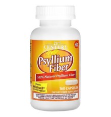 Трави 21st Century Клітковина з подорожника, Psyllium Fiber, 160 капсул (CEN-27024)