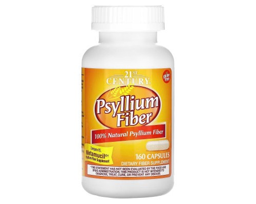 Трави 21st Century Клітковина з подорожника, Psyllium Fiber, 160 капсул (CEN-27024) Трави 21st Century Клітковина з подорожника, Psyllium Fiber, 160 капсул (CEN-27024)