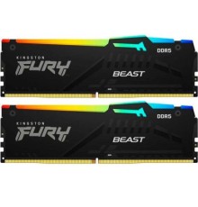 Модуль пам'яті для комп'ютера DDR5 64GB (2x32GB) 6000 MHz Beast RGB Kingston Fury (ex.HyperX) (KF560C36BBEAK2-64)