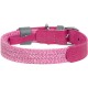 Нашийник для тварин WAUDOG Classic зі шкіри та відновленої бавовни M 20 мм х 30-39 см рожевий (58927)
