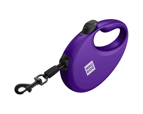 Повідок для собак WAUDOG R-leash з контейнером для пакетів M до 20 кг 5 м фіолетовий (26289)