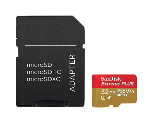 Карта пам'яті SanDisk 32GB microSD class 10 V30 Extreme PLUS (SDSQXBG-032G-GN6MA) Карта пам'яті SanDisk 32GB microSD class 10 V30 Extreme PLUS (SDSQXBG-032G-GN6MA)