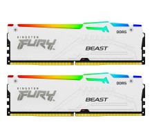 Модуль пам'яті для комп'ютера DDR5 64GB (2x32GB) 5200 MHz FURY Beast White RGB Kingston Fury (ex.HyperX) (KF552C40BWAK2-64)