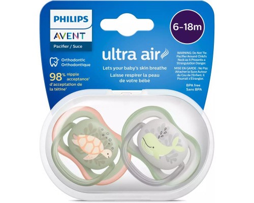 Пустушка Philips AVENT Ultra Air, 6-18 міс. 2 шт (SCF085/60) Пустушка Philips AVENT Ultra Air, 6-18 міс. 2 шт (SCF085/60)