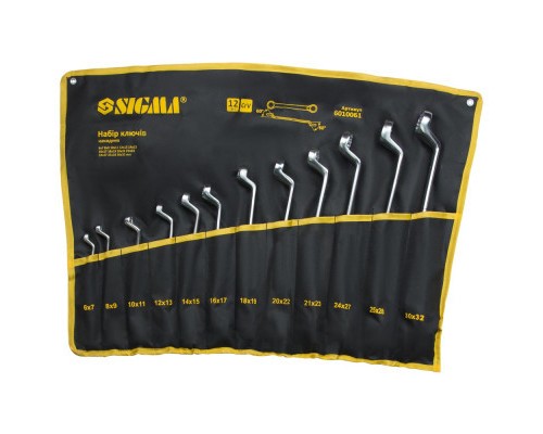 Ключ Sigma набір накидних 12шт 6-32мм CrV satine, тк. чохол (6010061)