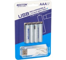 Акумулятор Beston AAA USB Type-C 400mah 1.5V Li-ion * 4 (3AC-18/AA620272) 
