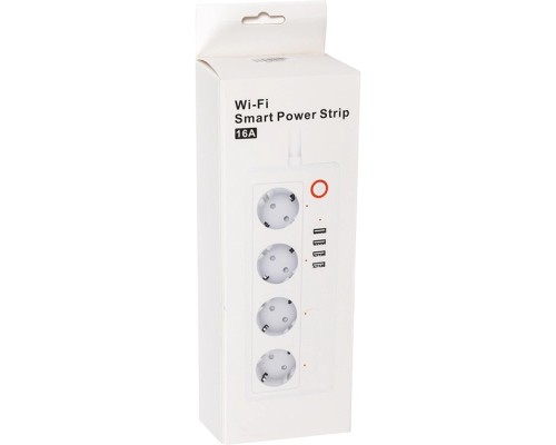 Мережевий фільтр живлення TUYA Smart 1.8м, 16A, 4*розетки/4*USB (HS082383) Мережевий фільтр живлення TUYA Smart 1.8м, 16A, 4*розетки/4*USB (HS082383)