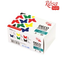 Акрилові фарби Rosa для декору матові 6 кол по 20 мл (4823098511700)