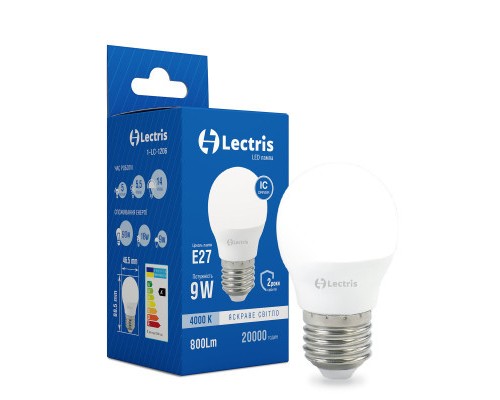Лампочка Lectris G45 9W 4000K 220V E27 (1-LC-1206)