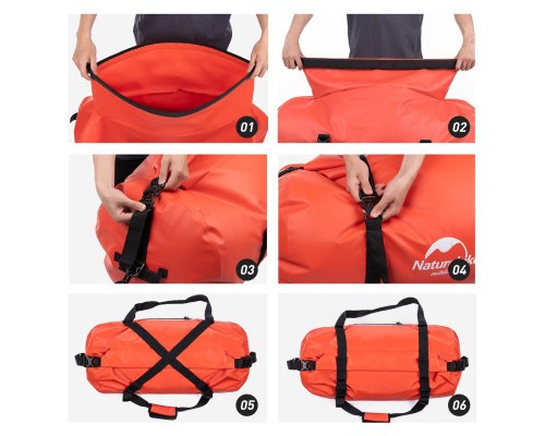 Дорожня сумка Naturehike баул водонепроникний NH20FSB03 60 л червона (6927595744284)