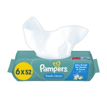 Дитячі вологі серветки Pampers Fresh Clean 6 пачок х 52 шт (8001841078175)