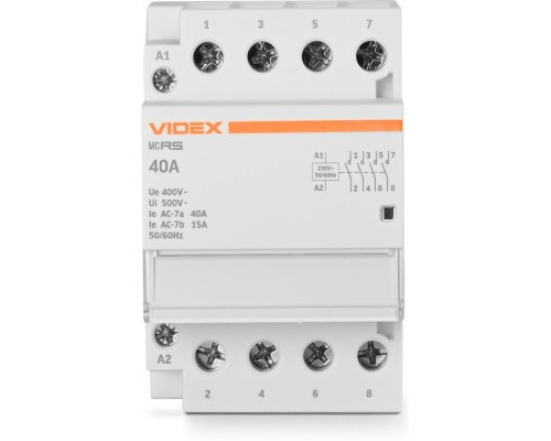 Контактор Videx 4п 40А 4НВ VF-RS-MC4O-40 RESIST