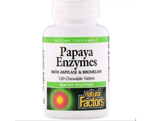 Вітамін Natural Factors Ензими Папайї, Papaya Enzymes, 120 Таблеток (NFS01749) Вітамін Natural Factors Ензими Папайї, Papaya Enzymes, 120 Таблеток (NFS01749)