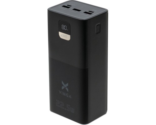Батарея універсальна Vinga 40000 mAh 22.5W Display Black (VPBB4022)