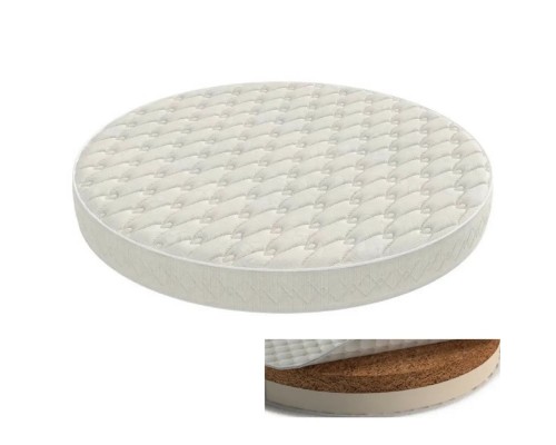 Матрац для дитячого ліжечка Ingvart Smart Bed Round кокос+латекс, 72х72 см (344)