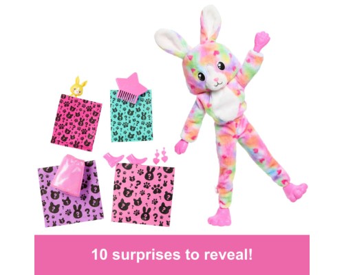 Лялька Barbie Cutie Reveal серії Кольорові пухнастики – кролик (HRK38)