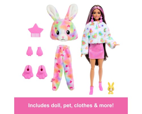 Лялька Barbie Cutie Reveal серії Кольорові пухнастики – кролик (HRK38)
