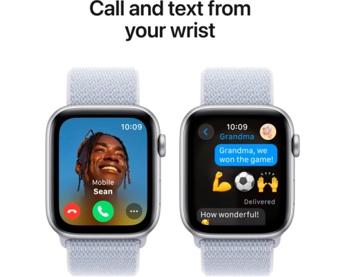 Смарт-годинник Apple Watch SE 2024 GPS 44mm Silver Aluminium Case with Blue Cloud Sport Loop (MXET3QH/A)