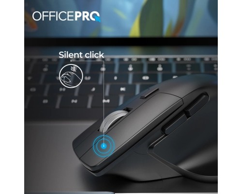 Мишка OfficePro M395B Silent Click Ergonomic Wireless Black (M395B)