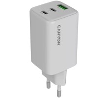 Зарядний пристрій Canyon CU65ACC GaN 65W 2xPD 1xQC EU White (CNS-CUW65ACC)
