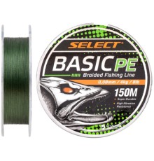 Шнур Select Basic PE 150m Dark Green 0.10mm 10lb/4.8kg (1870.18.21)
