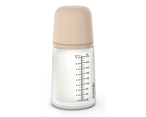 Пляшечка для годування Suavinex Zero. Zero Beige 270 мл, середній потік (308419)