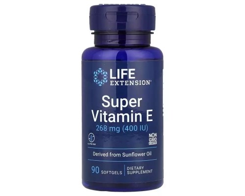 Вітамінно-мінеральний комплекс Life Extension Вітамін E, 268 мг, Super Vitamin E, 90 гелевих капсул (LEX-18639)