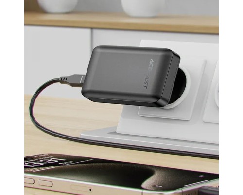 Зарядний пристрій Acefast 3xUSB 65W (2xUSB-C+USB-A) Gan A100 Fast Charger Ultra thin black (6974316283492)