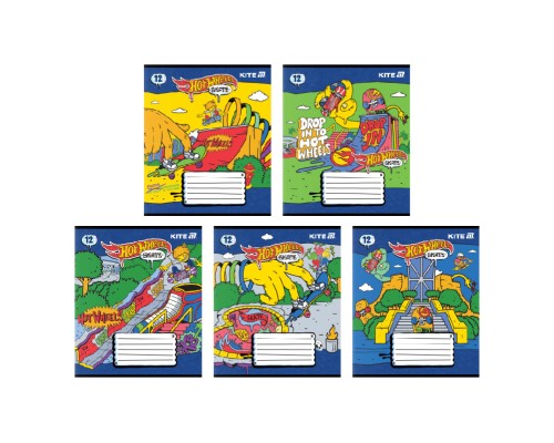 Зошит Kite Hot Wheels, 12 аркушів, клітинка (HW25-232-2)