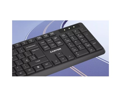 Клавіатура Canyon KB-W01 Water resistant Wireless UA Black (CNE-CKEYW01)