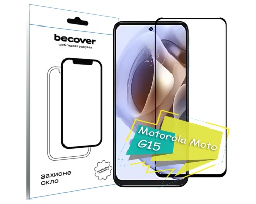 Скло захисне BeCover Motorola Moto G15 Black (713414)