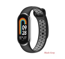 Ремінець до фітнес браслета BeCover Vents Style для Xiaomi Mi Smart Band 9 Black-Gray (711983)