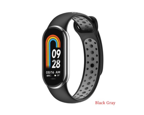 Ремінець до фітнес браслета BeCover Vents Style для Xiaomi Mi Smart Band 9 Black-Gray (711983)