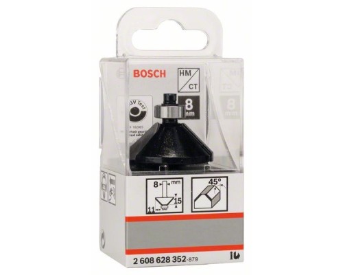 Фреза Bosch Professional фасонна, Std, S8, D11, L15 45° (2.608.628.352)