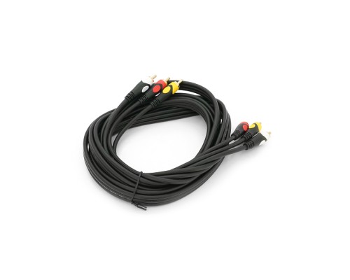 Кабель мультимедійний 3xRCA M to 3xRCA M 3.0m black Voltronic (YT-3хRCA(M)/3хRCA(M)-3.0P)