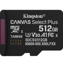 Карта пам'яті Kingston 512GB microSDXC class 10 UHS-I U3 V30 A1 Canvas Select Plus (SDCS3/512GBSP)