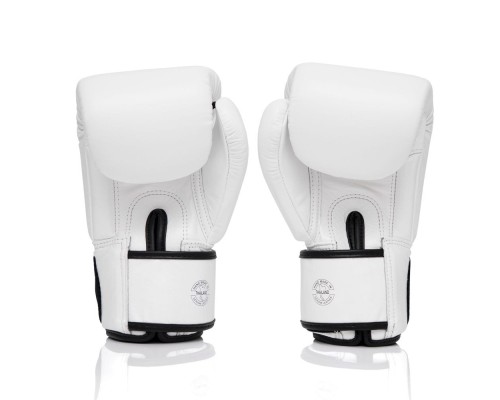 Боксерські рукавички Fairtex BGV1-ONE (натуральна шкіра) White 14 унцій (бинти в комплекті) (BGV1-ONE_14oz_White)