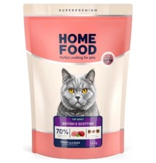 Сухий корм для кішок Home Food For British and Scottish breeds/for large breeds з індичкою та качкою 1.6 кг (4820235021177)