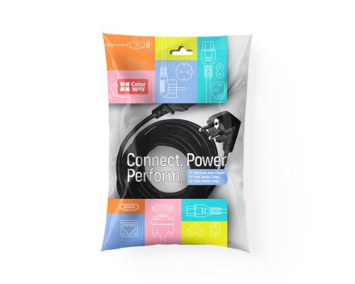 Кабель живлення C5 1.0m black ColorWay (CW-CBP084-BK)