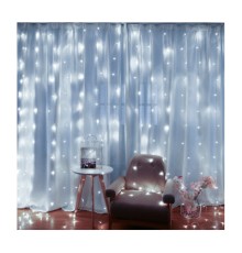 Гірлянда Voltronic Штора 120 LED Водопад White, 3*1 м, 8 режимів, 220V, прозора (GAR120LED-White)