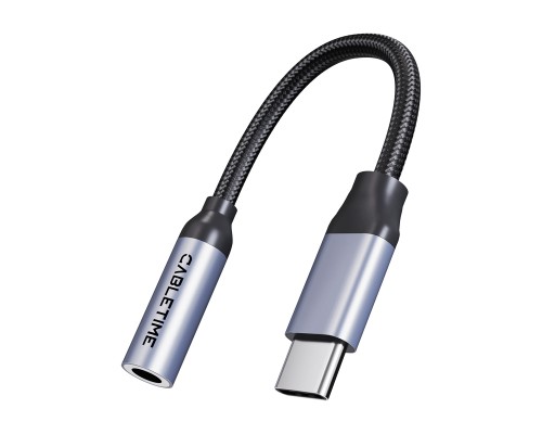 Перехідник USB-C M to 3.5mm F Cabletime (CA915361)