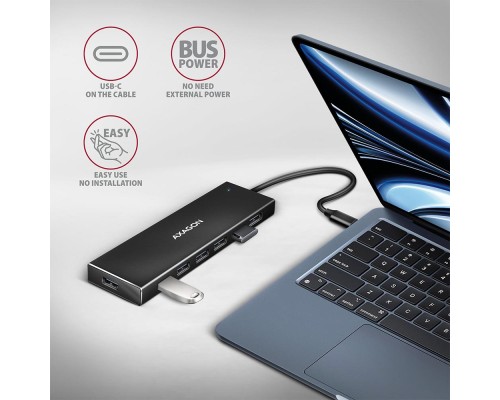 Концентратор AXAGON USB-C to 7xUSB 3.0 black (HUE-F7C)