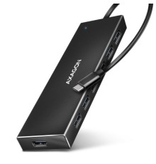Концентратор AXAGON USB-C to 7xUSB 3.0 black (HUE-F7C)
