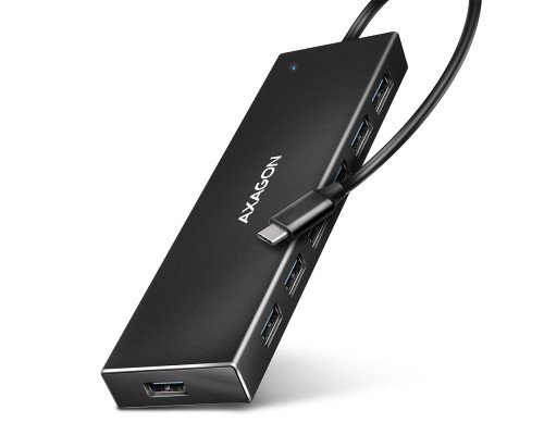 Концентратор AXAGON USB-C to 7xUSB 3.0 black (HUE-F7C)
