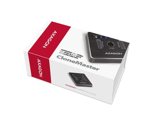 Док-станція для накопичувачів AXAGON SuperSpeed USB-C 10 Gbps dual M.2 NVMe (ADSA-M2C)