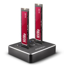 Док-станція для накопичувачів AXAGON SuperSpeed USB-C 10 Gbps dual M.2 NVMe (ADSA-M2C)