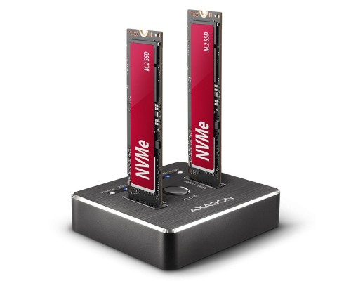 Док-станція для накопичувачів AXAGON SuperSpeed USB-C 10 Gbps dual M.2 NVMe (ADSA-M2C)