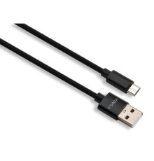 Дата кабель USB 2.0 AM to Micro 5P 1m nylon black Vinga (VCPDCMNB1BK)