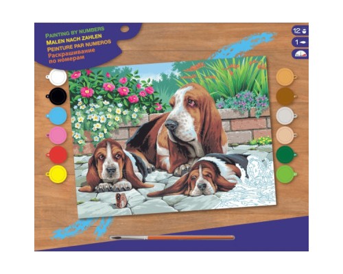 Набір для творчості Sequin Art PAINTING BY NUMBERS SENIOR Basset Hounds (SA0044)