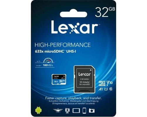 Карта пам'яті Lexar 32GB microSDHC class 10 UHS-I 633x (LSDMI32GBB633A)